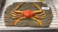 Hyper, realistic, crab sculpture plaque