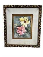 Virginia Beville original signed oil floral art