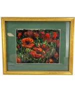 Ann Harrod original signed art floral poppies