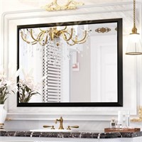 36 x 30 Inch Black Framed Bathroom Mirror for Wall