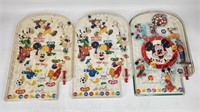 3) VINTAGE PLASTIC MICKEY MOUSE BAGETTELE GAMES