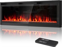 50 Ultra-Thin Mirrored Electric Fireplace in-Wall