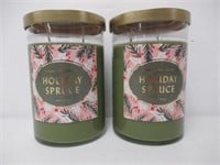 (2) Opalhouse Holiday Spruce Scented Large Soy