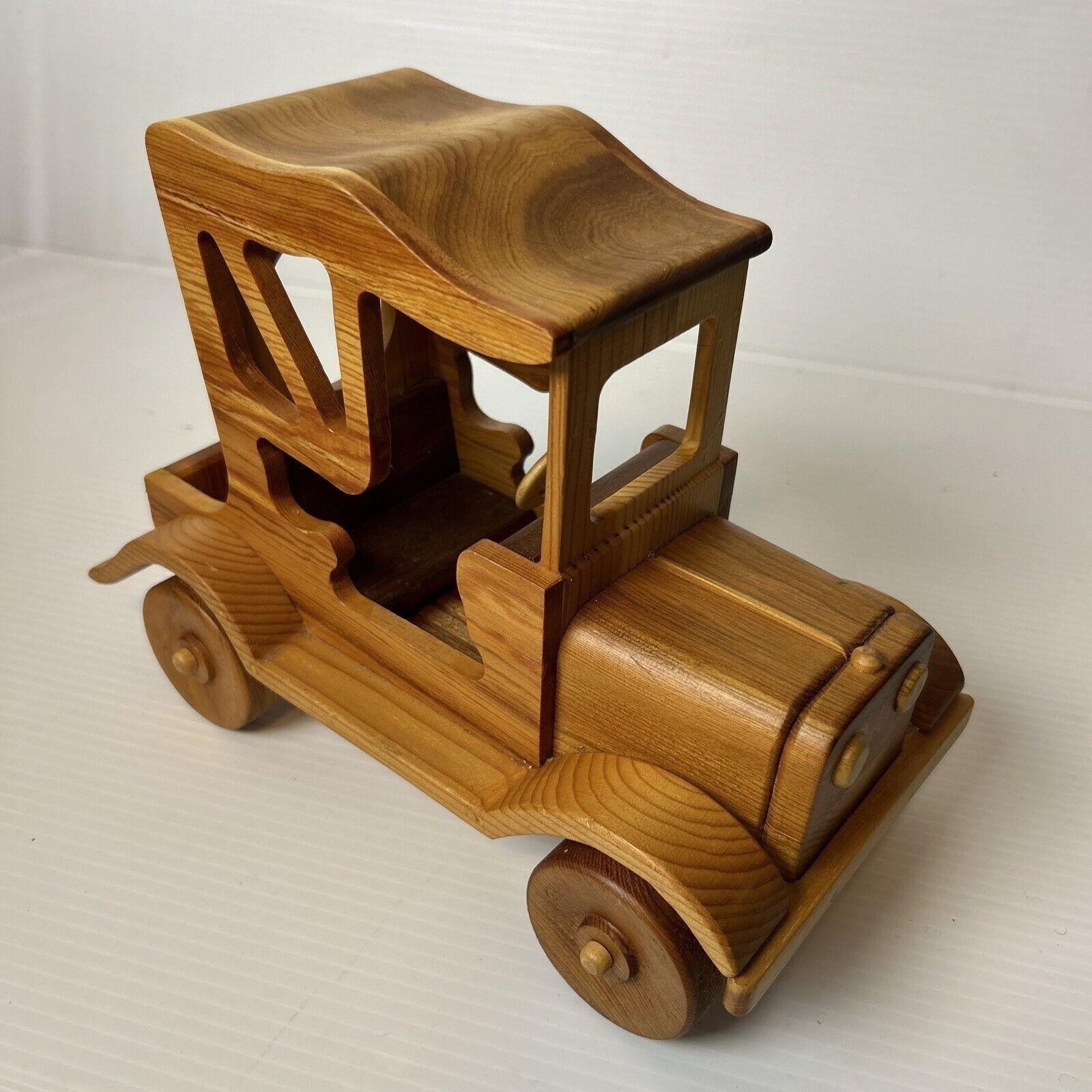 Vintage Handmade Old Model Wooden Classical Car