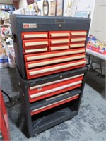 SEARS CRAFTSMAN 15 DRAWER WITH DROP FRONT TOOL BOX