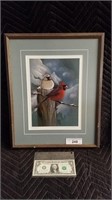 Framed winter red print # 335/650 Beverly scalze