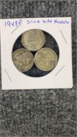 3 1943P  Jefferson War Nickels