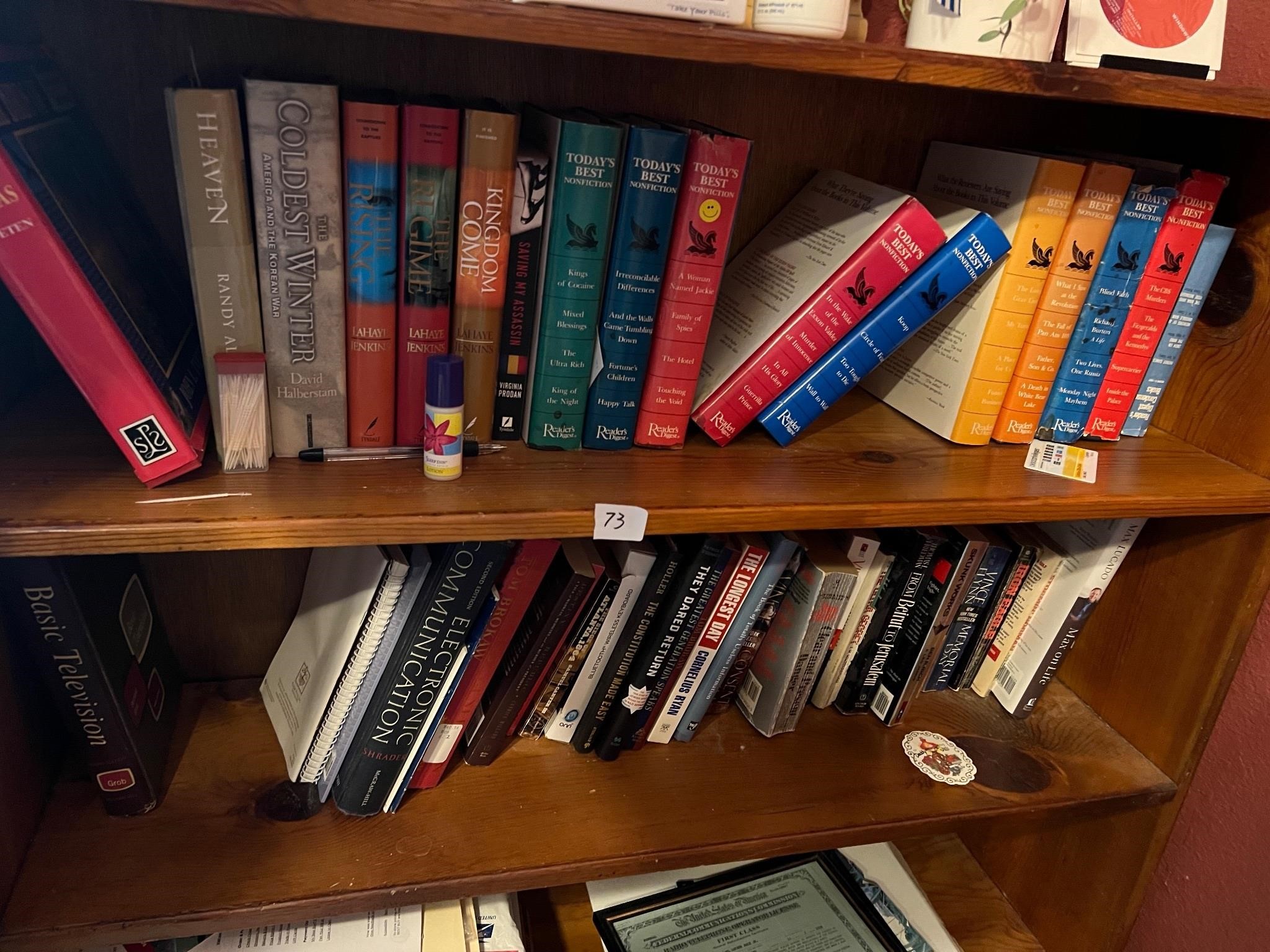 2 SHELVES OF MISC. BOOKS