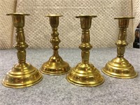 4 Brass Candlesticks circa 1900