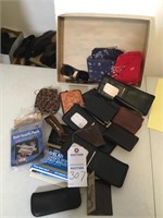 10+ men's wallets; waist security pouch; bandanas
