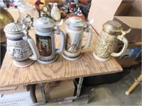 Four large steins