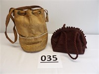 Vintage Brown Purse & Leather Bag
