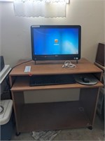 Wooden Computer Desk W/ Wheels *Computer Not