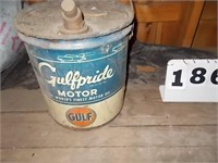 GULF pride motor oil bucket
