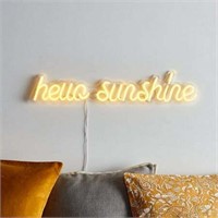 24 Hello Sunshine Neon Yellow LED Sign