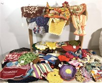 Lot of Vintage Crochet Potholders & Toaster Covers