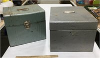 2-Metal storage containers-no keys
