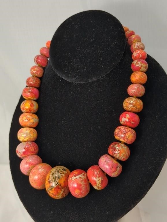 Beautiful Bright Genuine Jasper Iris & Lily