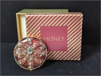 Vintage Collectible Monet Enameled Compact Mirror