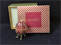 Vintage Collectible Monet Enameled Faberge Egg