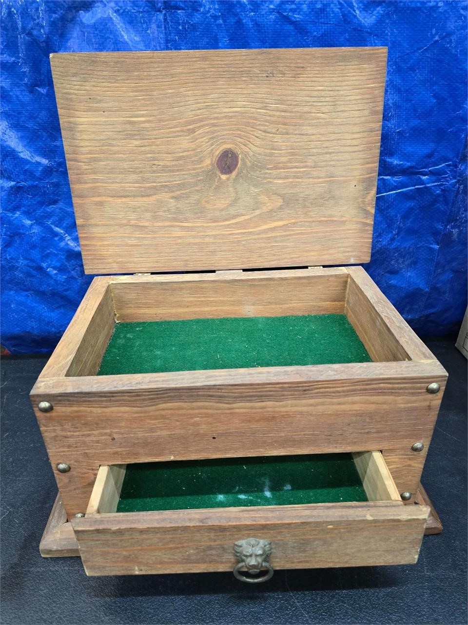 Vintage Wooden Watch & Jewelry Box