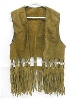 Suede Leather Vest w/ Fringe - No Size