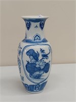 ASIAN BLUE & WHITE VASE 5" X 10"