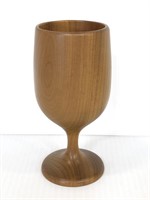 Wooden stemmed goblet glass