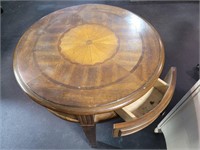 Round Inlay Cherry End Table w/Drawer