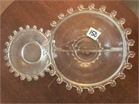 Heisey Lariat divided serving bowl and plate