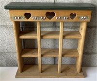 Wooden Shelf w/Cut out Hearts
