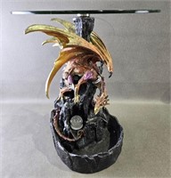Dragon Fountain Glass Top Table