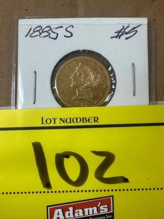 1885-S LIBERTY 5 DOLLAR GOLD PIECE