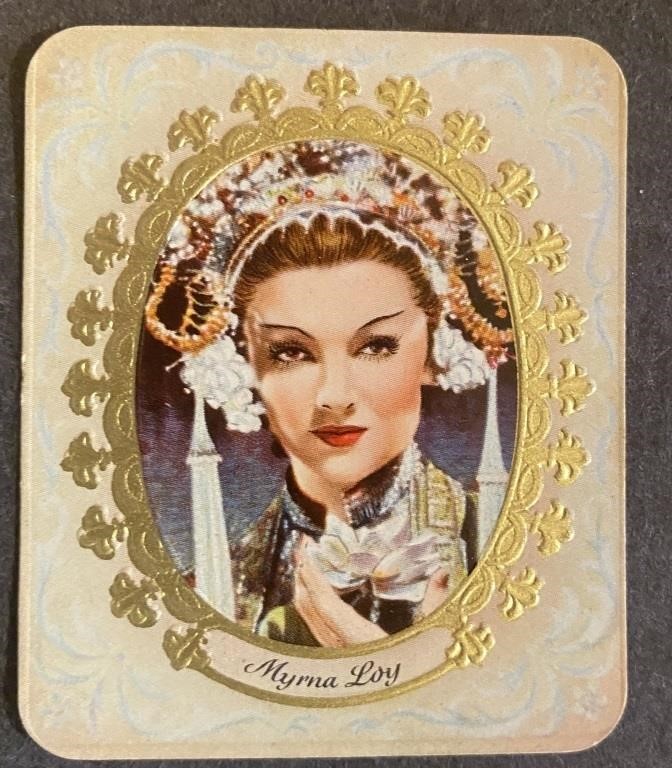 MYRNA LOY: Embossed GARBATY Tobacco Card