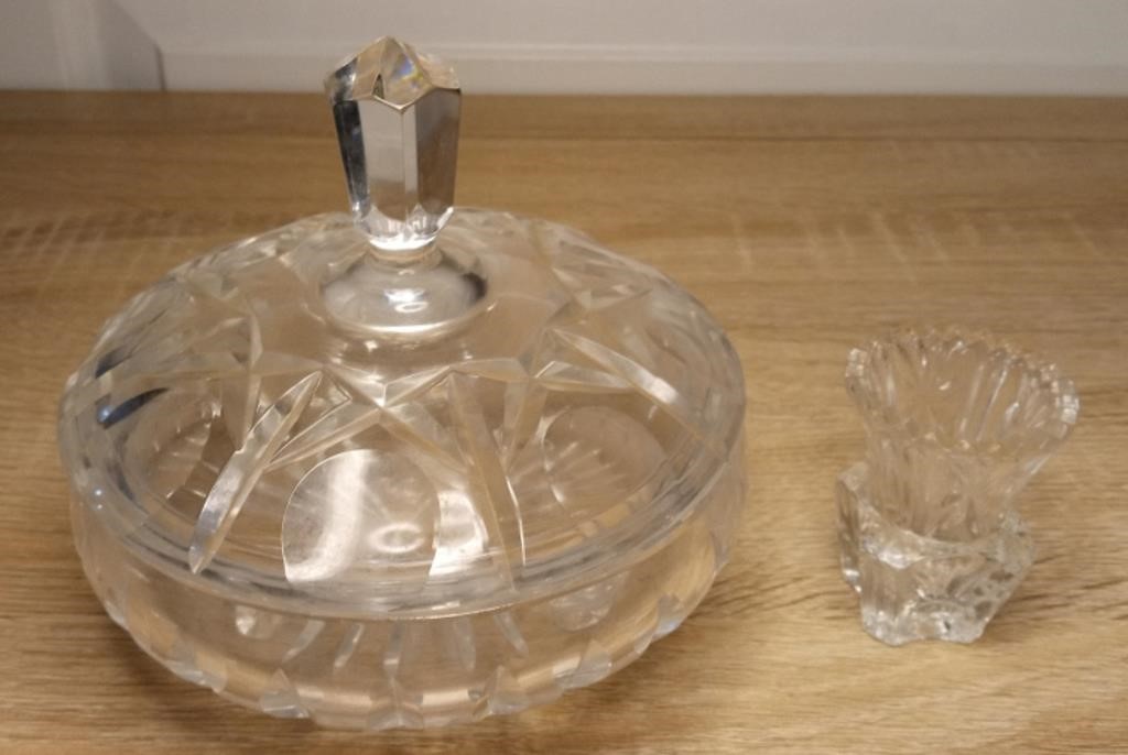 Crystal Candle Dish & Toothpick Holder
