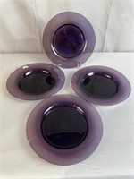 4 Purple Glass Plates