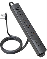 ($37) TROND Surge Protector Power Bar with 2 USB