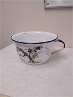 Decorative enamelware popcorn bowl