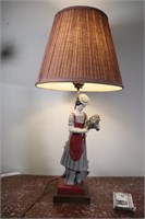 Vintage KUPUR Chalkware Figurine Table Lamp. WORKS