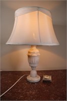 Vintage Carved Alabaster Marble Table Lamp