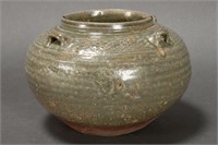 Chinese Celadon Jin Dynasty Squat Vase,