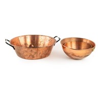 (3) Group of Copper Mixing Bowls