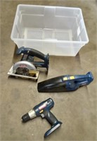 (GH) RYOBI  Drill , Saw , Vacuum  No Battery 9"