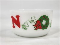 FIRE KING SNOOPY NOEL DISH