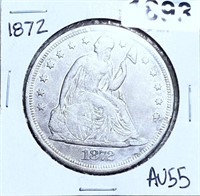 1872 Seated LIberty Dollar CHOICE AU