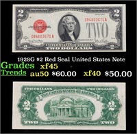 1928G $2 Red Seal United States Note Grades xf+