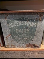 Antique Green Spring Dairy Milk Delivery Box