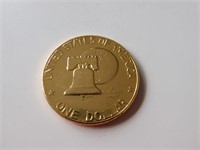 1776 1976 D Mint Mark Gold Plated Dollar