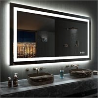 LOAAO 72”X40“ RGB LED Bathroom Mirror with Lights