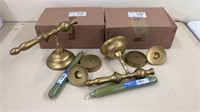 2 Brass Finish Wall Candle Sconces